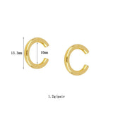 Plated Hoop Clip Stud Dangle Earrings CZ Zircon Piercing Set
