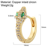 CZ Round Hoop Earrings for Women Heart Clip-On Jewelry