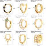 CZ Round Hoop Earrings for Women Heart Clip-On Jewelry