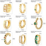 CZ Round Hoop Earrings for Women Heart Clip-On Jewelry