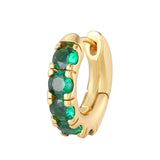 CZ Round Hoop Earrings for Women Heart Clip-On Jewelry