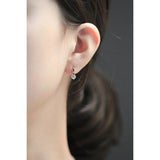 925 Silver Zircon Hoop Earrings Crystal Dangle Women Earrings