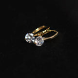 925 Silver Zircon Hoop Earrings Crystal Dangle Women Earrings