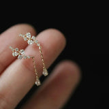 925 Silver Zircon Hoop Earrings Crystal Dangle Women Earrings
