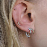 Silver CZ Zircon Higgle Drop Earrings Women Jewelry