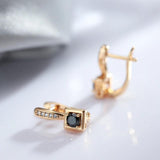 Natural Zircon Square Earrings 585 Rose Fine Jewelry