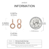 925 Silver Rose Hoop Earrings Zircon Stud Earring Anniversary Gift