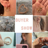 925 Silver Rose Hoop Earrings Zircon Stud Earring Anniversary Gift