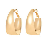 Exaggerated Metal Hoop Earrings Wide Edge Plated Large Ear ring Jewelry E064