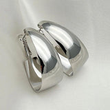 Exaggerated Metal Hoop Earrings Wide Edge Plated Large Ear ring Jewelry E064