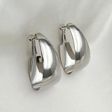 Exaggerated Metal Hoop Earrings Wide Edge Plated Large Ear ring Jewelry E064