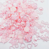 Y2K 3D Pink Pearls Nail Art Charms - Flower Star Bowknot Heart - Acrylic Pearls