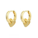 Zircon Hoop Earrings for Women Square Plate Pendant Heart Earrings