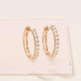 Plated Hoop Earrings with Cubic Zirconia