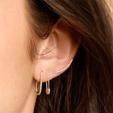 Plated Hoop Earrings with Cubic Zirconia