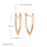 Kinel Glossy Rose Gold V Shape Dangle Earrings for Women