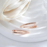 Kinel Glossy Rose Gold V Shape Dangle Earrings for Women