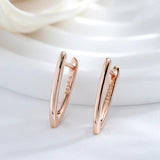 Kinel Glossy Rose Gold V Shape Dangle Earrings for Women