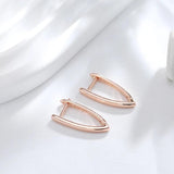 Kinel Glossy Rose Gold V Shape Dangle Earrings for Women