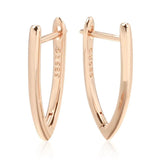 Kinel Glossy Rose Gold V Shape Dangle Earrings for Women