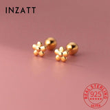 925 Silver 18K Flower Stud Earrings Party Jewelry