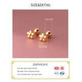 925 Silver 18K Flower Stud Earrings Party Jewelry