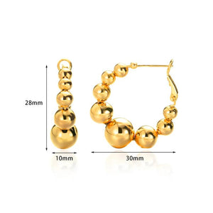 Vintage Type C Earrings for Women Plated Ear Studs Circle Hoop Jewelry