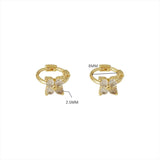 925 Silver Zircon Ear Buckle Hoop Earrings 18K Plated Delicate Wedding Gift