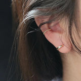 925 Silver Zircon Ear Buckle Hoop Earrings 18K Plated Delicate Wedding Gift