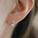 925 Silver Zircon Ear Buckle Hoop Earrings 18K Plated Delicate Wedding Gift
