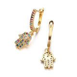 Hamsa Hand Drop Earrings CZ Women Party Jewelry Gift