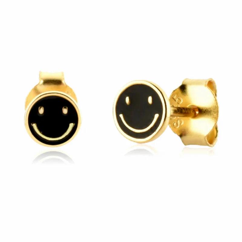 Enamel Star/Heart/Moon Hoop Earrings 925 Silver Party Jewelry