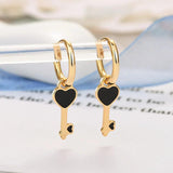 Enamel Star/Heart/Moon Hoop Earrings 925 Silver Party Jewelry