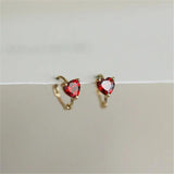 925 Silver Plated Zircon Heart Earrings for Women