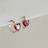 925 Silver Plated Zircon Heart Earrings for Women