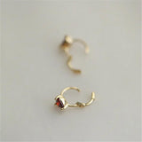 925 Silver Plated Zircon Heart Earrings for Women