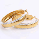 Stainless Titanium Steel Wings Crystal Hoop Earrings for Wedding
