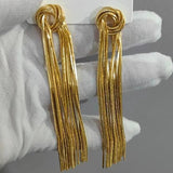 Metal Chain Knot Tassel Earrings for Women Wedding Jewelry