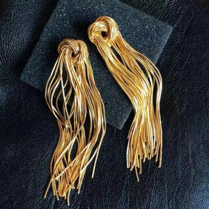Metal Chain Knot Tassel Earrings for Women Wedding Jewelry