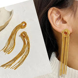 Metal Chain Knot Tassel Earrings for Women Wedding Jewelry