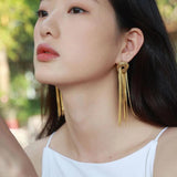 Metal Chain Knot Tassel Earrings for Women Wedding Jewelry