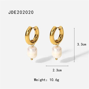 Stainless Steel Pearl Pendant Earrings Party Jewelry