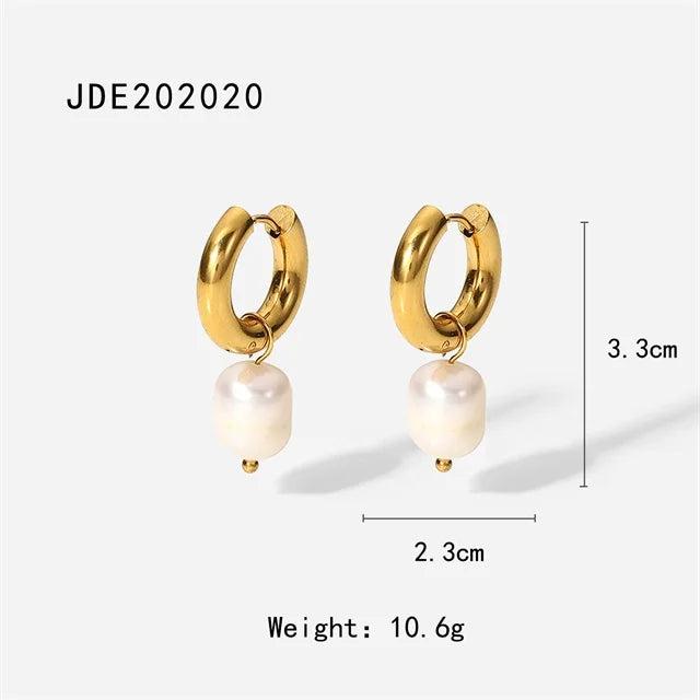 Stainless Steel Pearl Pendant Earrings Party Jewelry