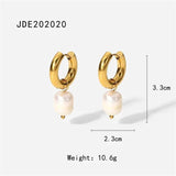 Stainless Steel Pearl Pendant Earrings Party Jewelry
