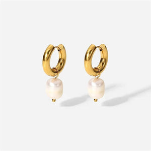 Stainless Steel Pearl Pendant Earrings Party Jewelry