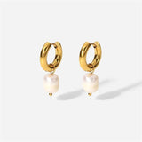 Stainless Steel Pearl Pendant Earrings Party Jewelry