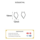 925 Sterling Silver 18k Geometric Hoop Earrings Women Party Jewelry