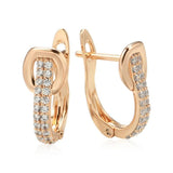 Kinel Natural Zircon Earrings 585 Rose English Lock Clip Geometry Earrings