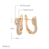 Kinel Natural Zircon Earrings 585 Rose English Lock Clip Geometry Earrings