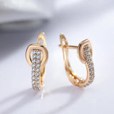 Kinel Natural Zircon Earrings 585 Rose English Lock Clip Geometry Earrings
